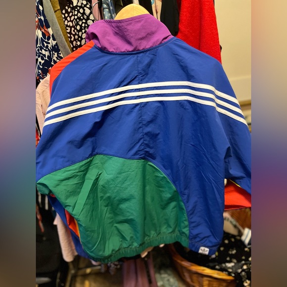 Adidas unisex Rainbow Off-center Windbreaker / Jacket 90’s style #pride - Picture 6 of 9